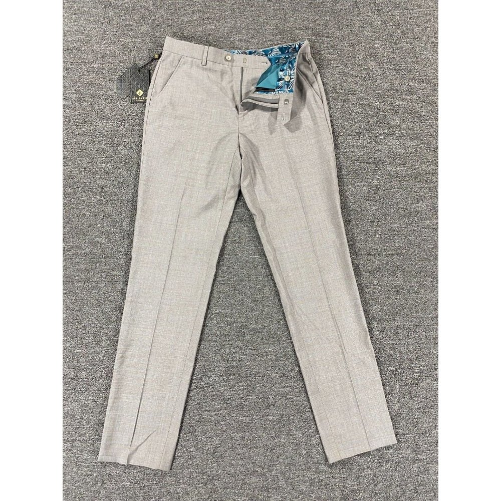 Ted Baker Pants Mens 32 Gray Trouser Slacks Debonair Suit Dress Casual 32x32